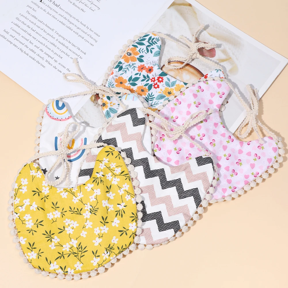 Baberos de algodón con estampado exquisito de Flora y Fauna para bebé, accesorios para recién nacido, niño y niña
