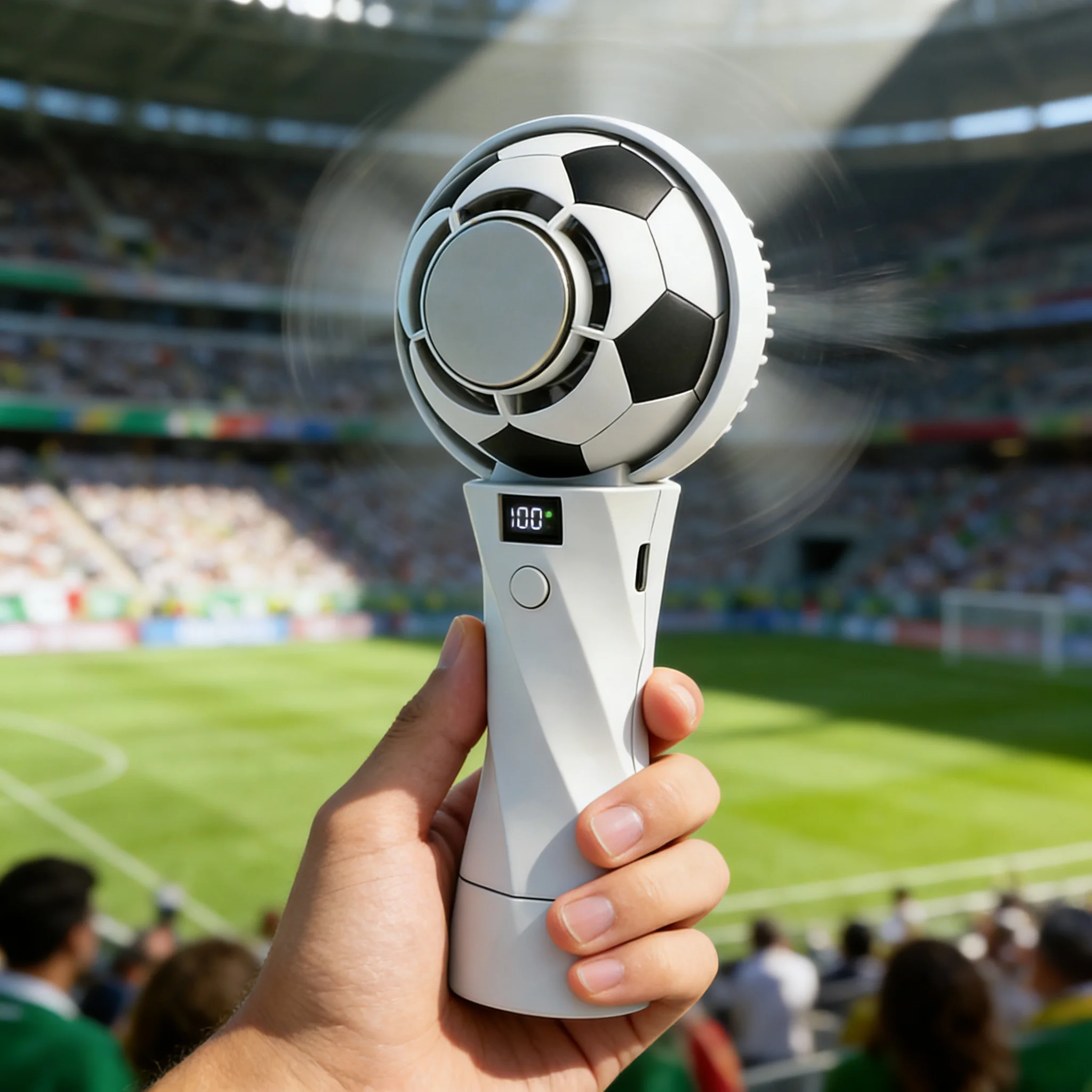 

Портативный мини-вентилятор в форме футбольного мяча с питанием от USB, компактный ручной вентилятор для активного отдыха, кемпинга, спорта, путешествий и футбольных турниров