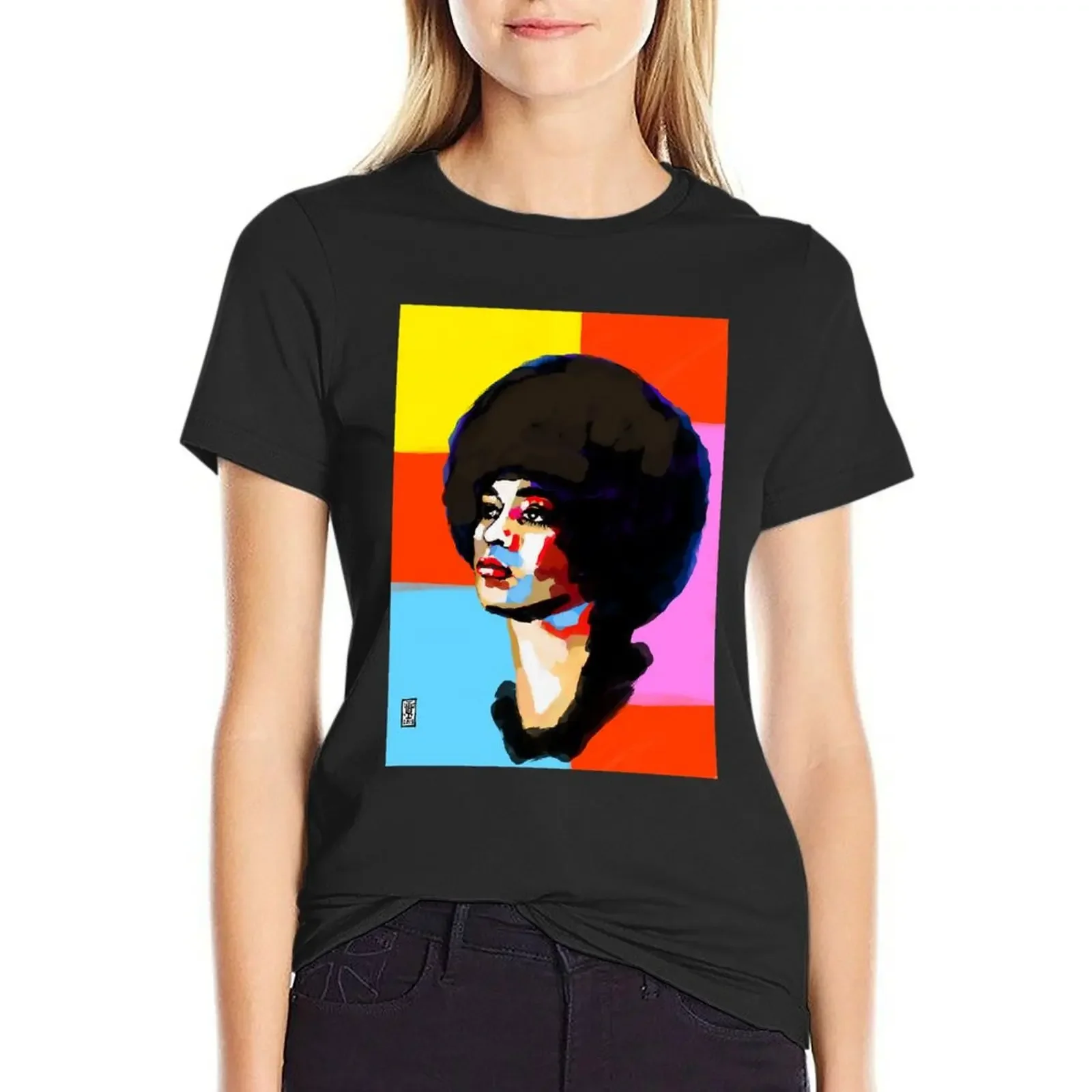 

If Angela Davis Is So Bad Why Don't Statistics Show It T-Shirt customs summer top sports fans white t-shirt dress for Women sexy