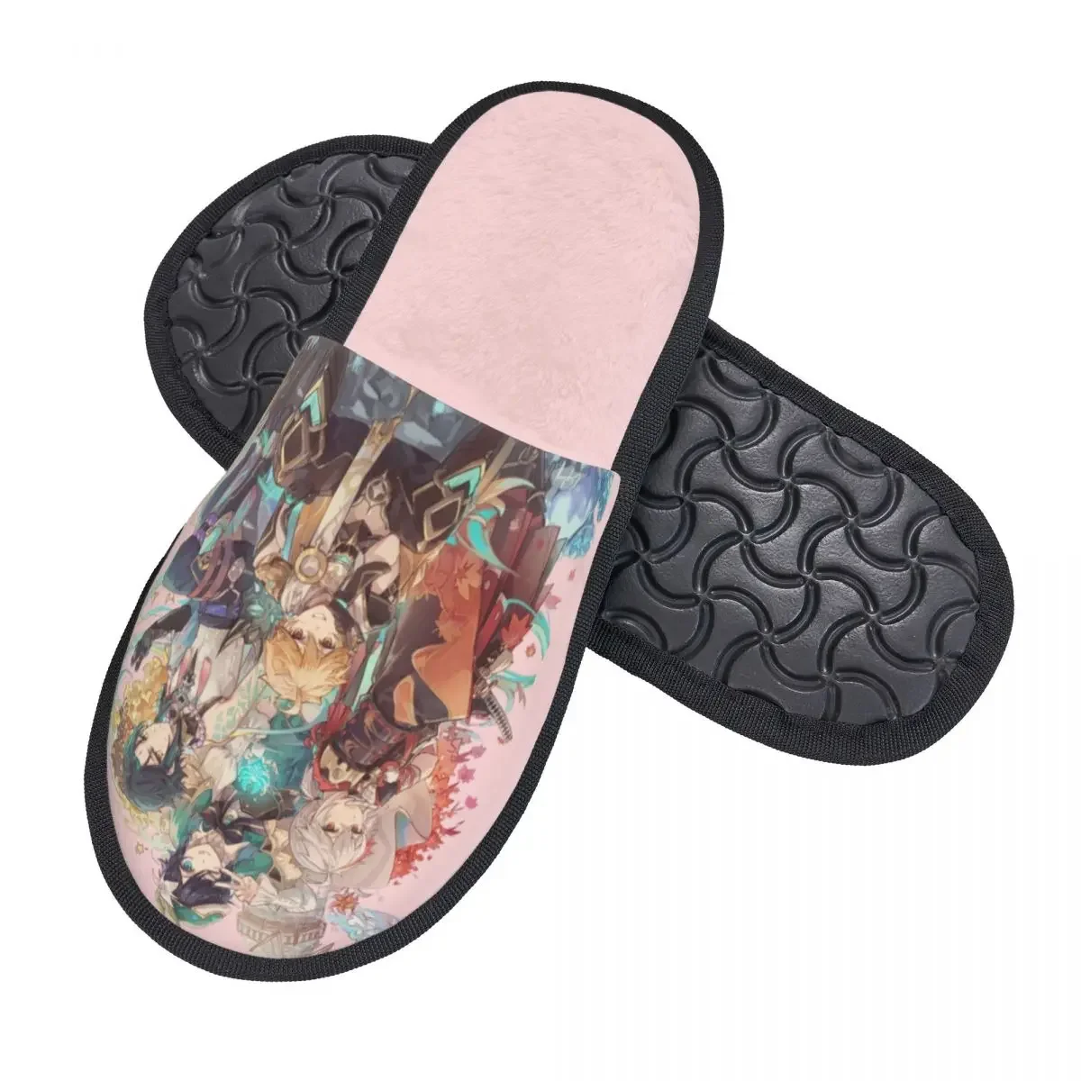 Custom Anime Genshin Impact Soft Memory Foam House Slippers Women Manga Kawaii Cozy Warm Anti-Skid Slipper