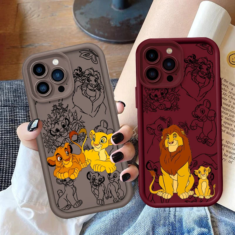 Disney Lion King Cute Eye Ladder For Apple iPhone 15 14 13 12 11 XS XR X Pro Max Plus TPU Phone Case