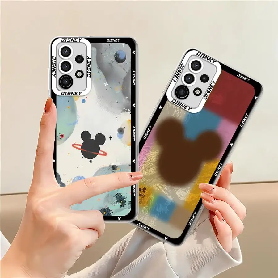 Disney Mickey Mouse Logo Phone Case for Samsung Galaxy A35 A55A53 A54 A73 A34 A33 A25 A24 A13 A14 A15 Soft Transparent Cover