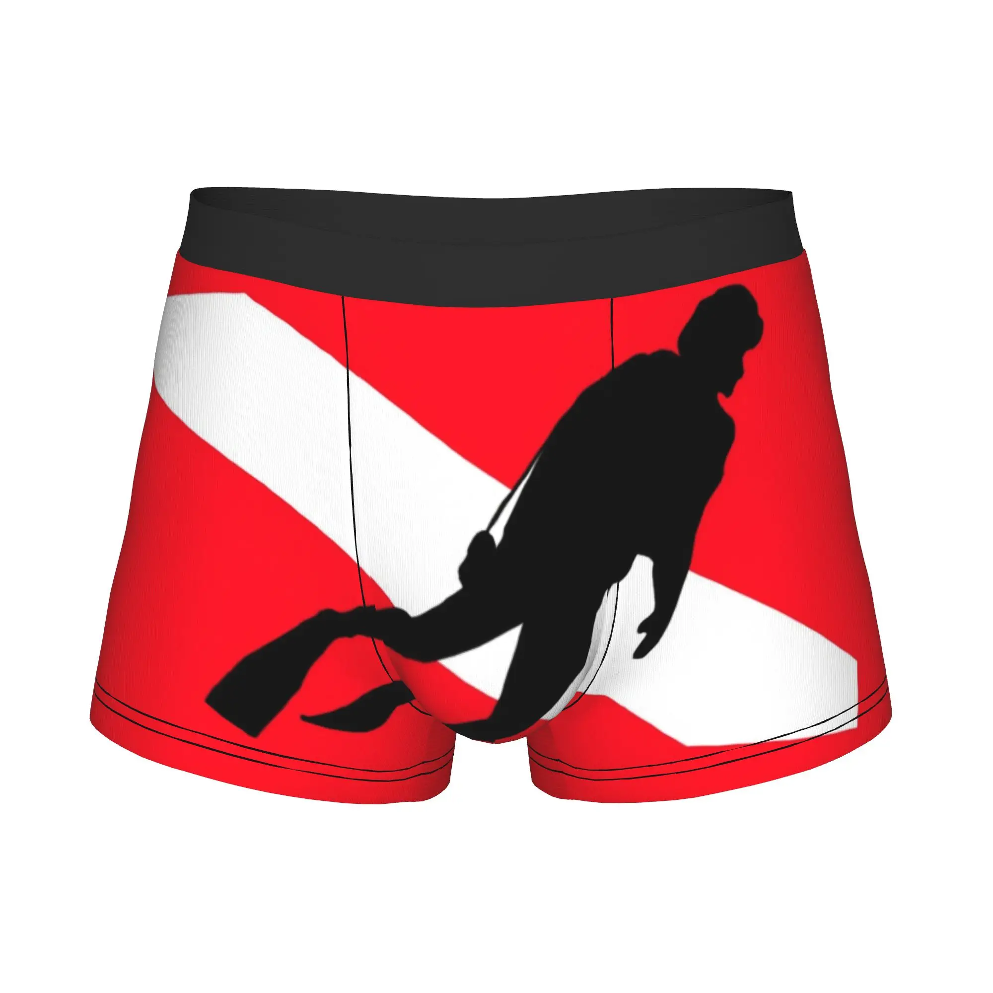 Male Cool Scuba Diver Down Flag Underwear Diving  Boxer Briefs Soft Shorts Panties Underpants