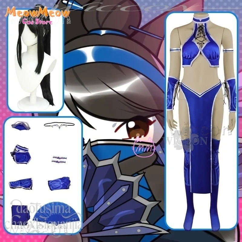 

Disfraz Adulto Mortall Аниме Игра Комбатт Косплей Костюм Китана Сексуальная Боевая Униформа Синий Комбинезон Сексуальное Женское Белье Косплей Аниме