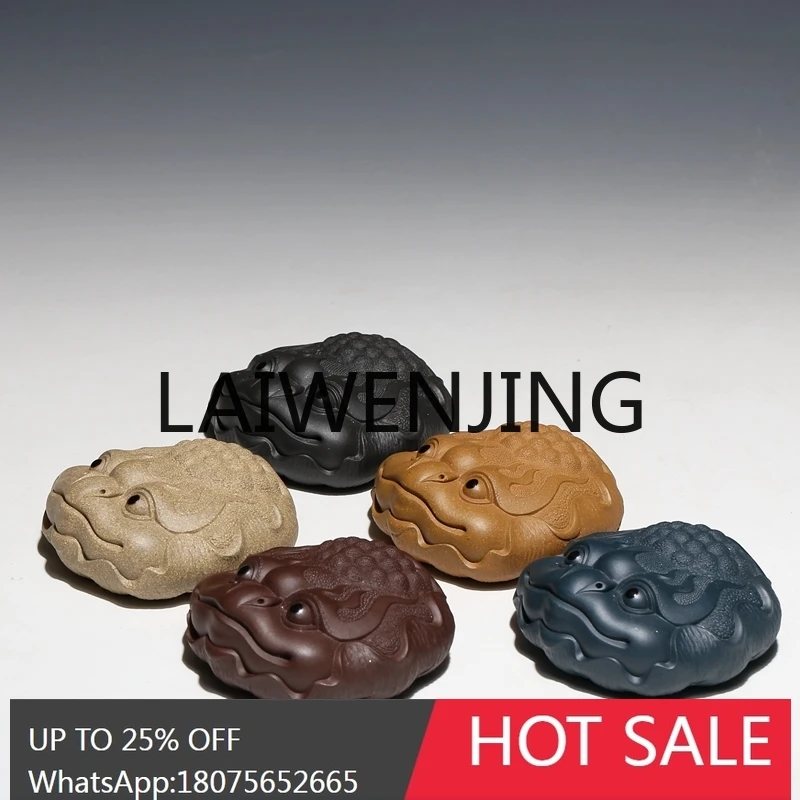 Purple Sand Fine Tea Carve Supportable Decoration Lotus Leaf Golden Toad Tea Set