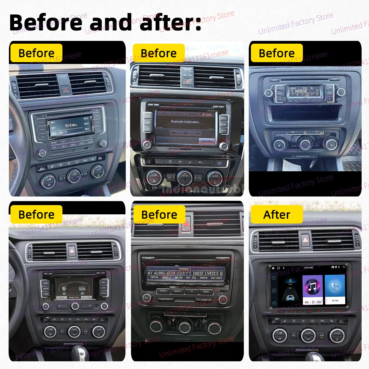 ل VW Volkswagen Jetta 6 VI GLI 2010-2019 9 "شاشة Carplay Autoradio أندرويد سيارة الوسائط المتعددة 2 Din راديو نظام تحديد المواقع ستيريو الملاحة