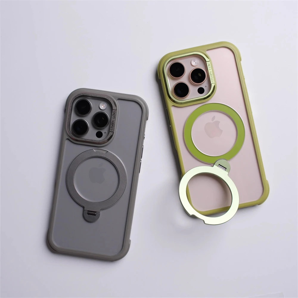 360 °   Magnetyczny, obrotowy uchwyt, etui odporne na wstrząsy do iPhone'a 17 16 Pro Max 15 14 13, przezroczyste, kompatybilne z bezprzewodowym ładowaniem MagSafe. — zdjęcie produktu 2