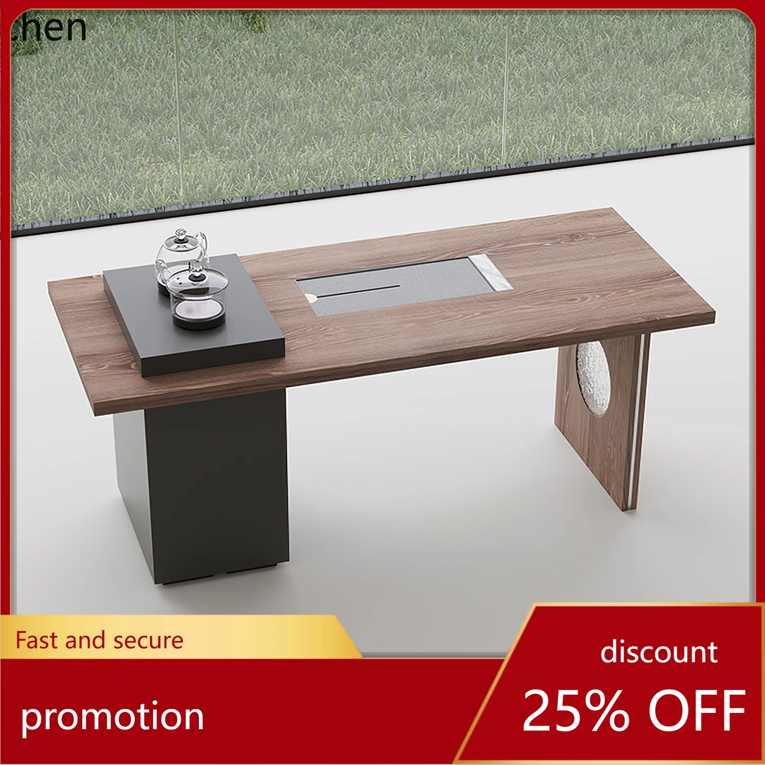 

CZ Living Room High-End Tea Table Modern High-End Tea Desk Office Solid Wood Tea Table
