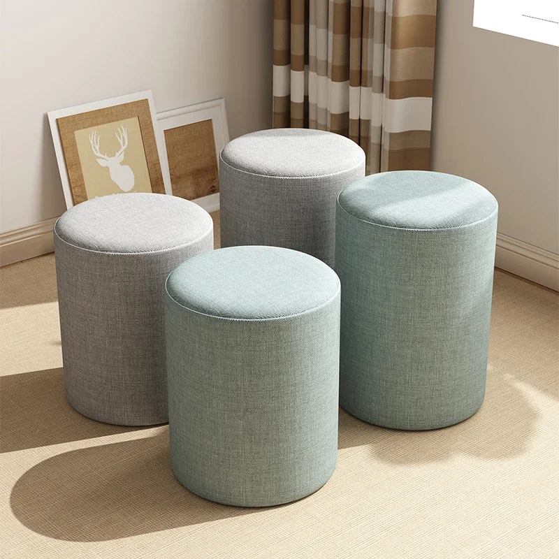 

Fabric Small Stool Household Low Stool Detachable and Washable Circular Living Room Sofa Stool Doorstep Shoe