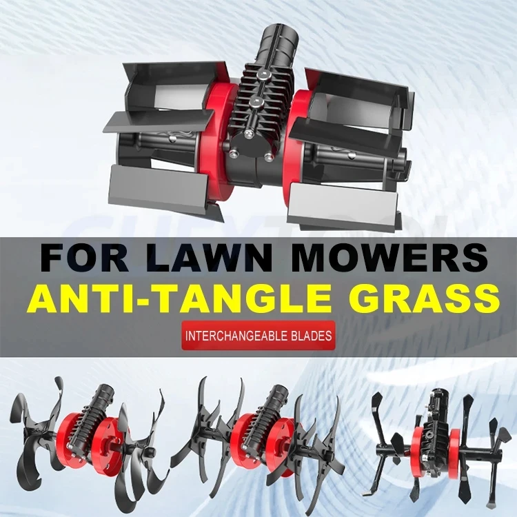 2025년형 정원 도구 브러시 커터 잔디 휠 미니 경운기 부품 정원 경운기 풀림 휠 깊은 경작 휠 트렌칭 나이프