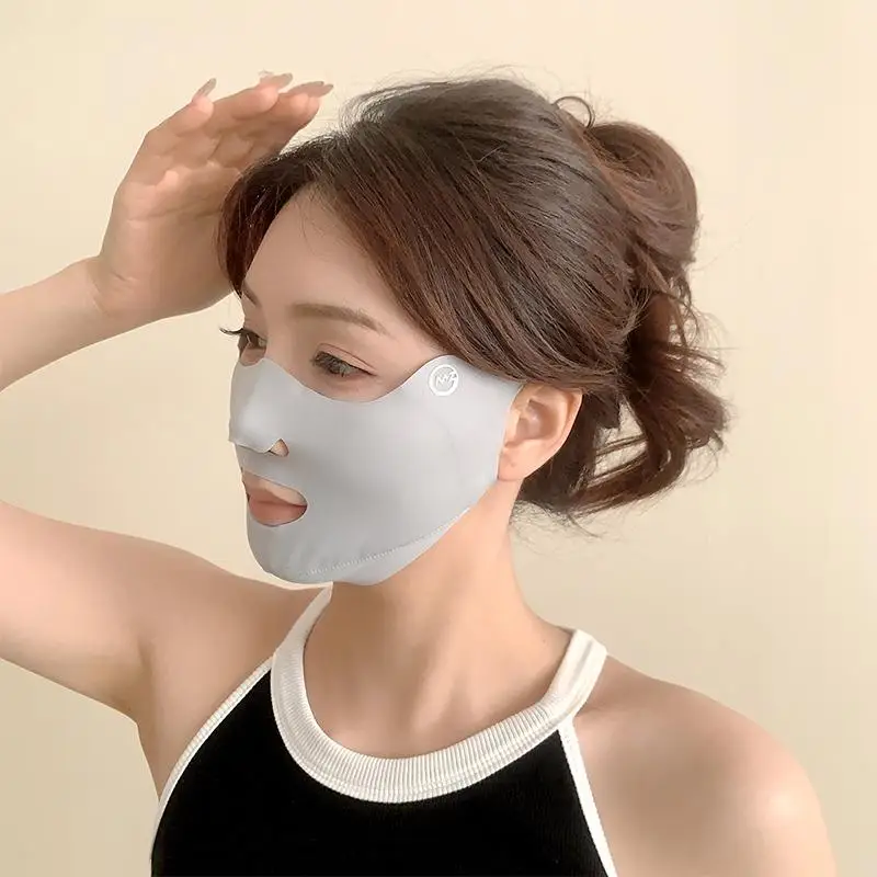 2PCS neue atmungsaktive Eisseidenmaske, waschbar, staubdicht, Sonnenschutzmaske, Anti-UV-Gesichtsmaske zum Reiten, schützt die Ecken der Augen – Detail 10