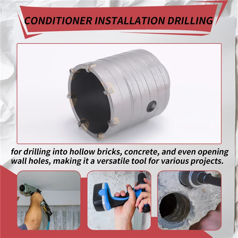 

ABUG-SDS Plus Electric Drill Bit Wall Hole Opener Suit Hollow Brick Wall Concrete Air Conditioning Water Pipe Hole Driller