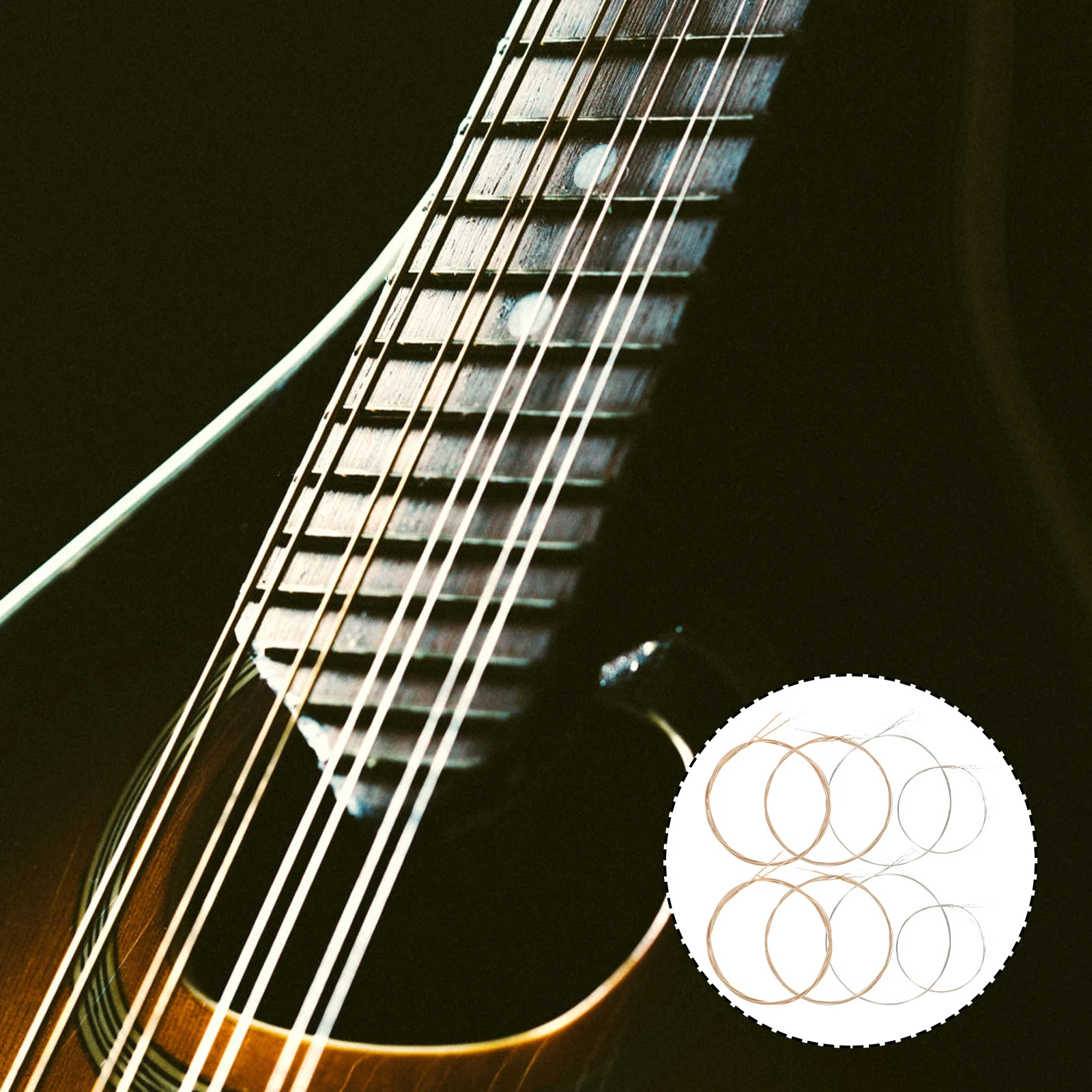 

1Set Mandolin Replacement Strings Stainless Steel Iron Acoustic 12 String Durability Bright Tone Mandolin Supply