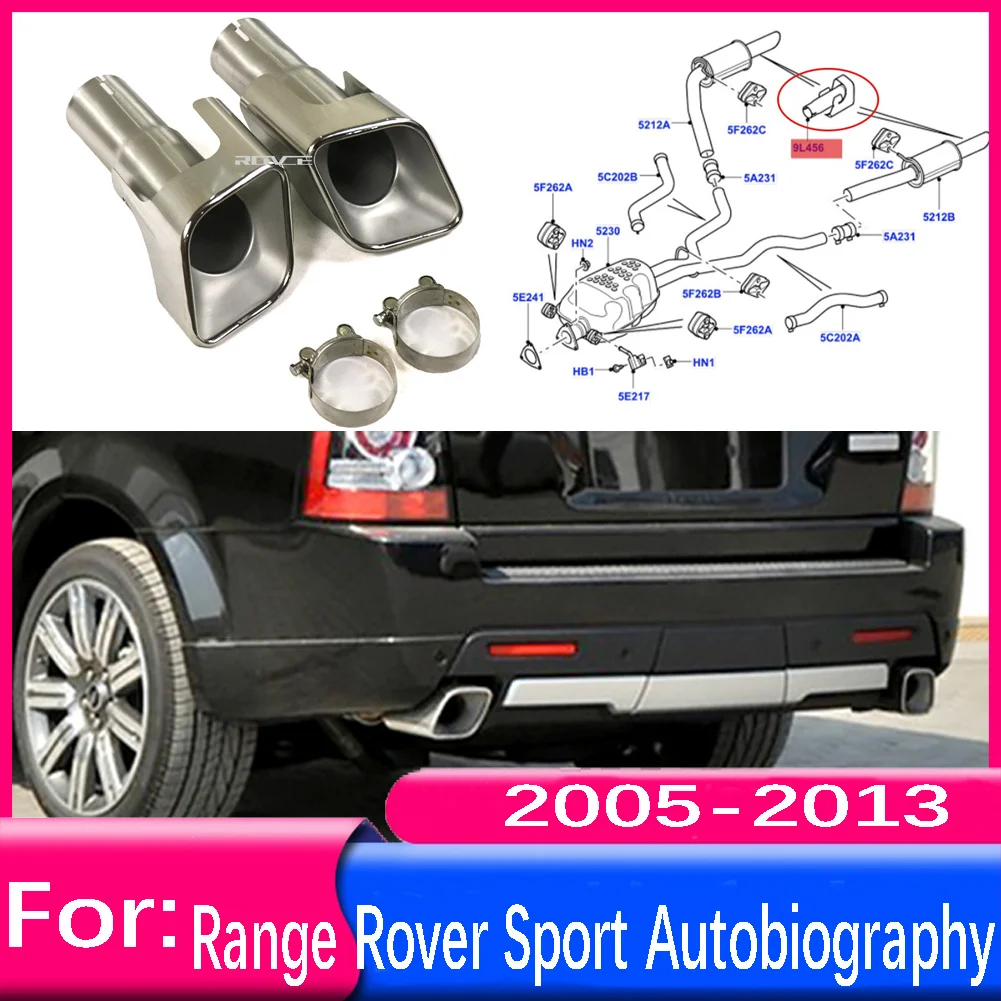 For Land Rover Range Rover Sport Autobiography L320 2005 2006 2007 2008 2009 2010 2011-2013 Car Exhaust Pipe Muffler Tail Pipe