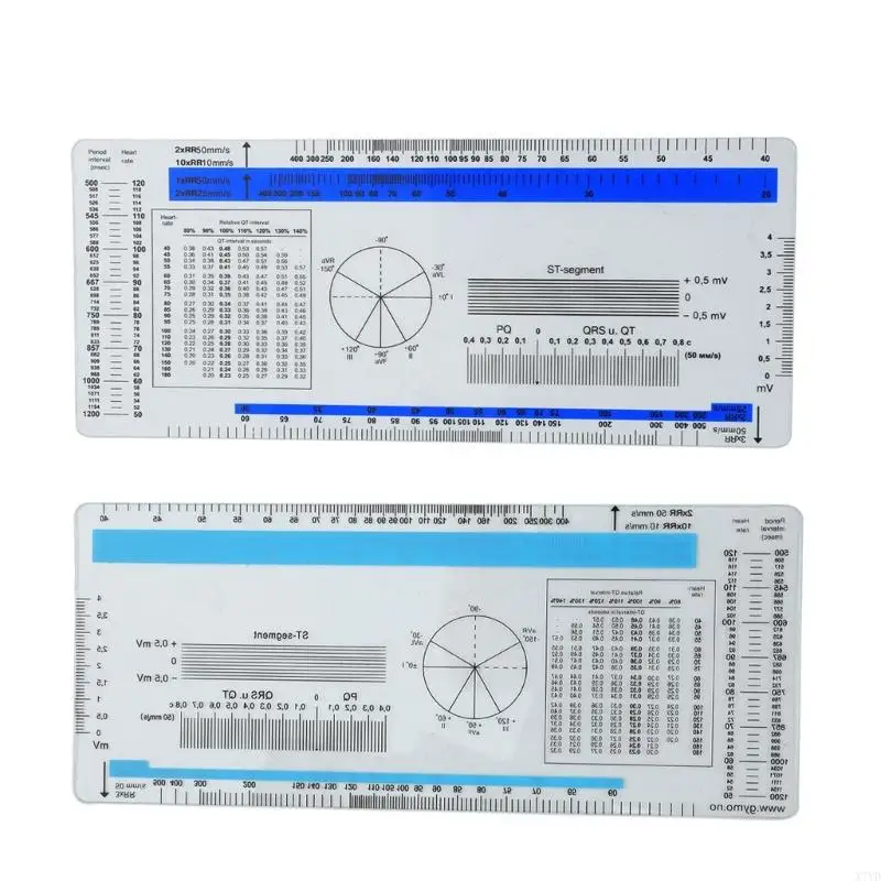 X7YD Electrocardiogram Ruler Cardiogram Transparent Aggregates Analysis Measuring Tool