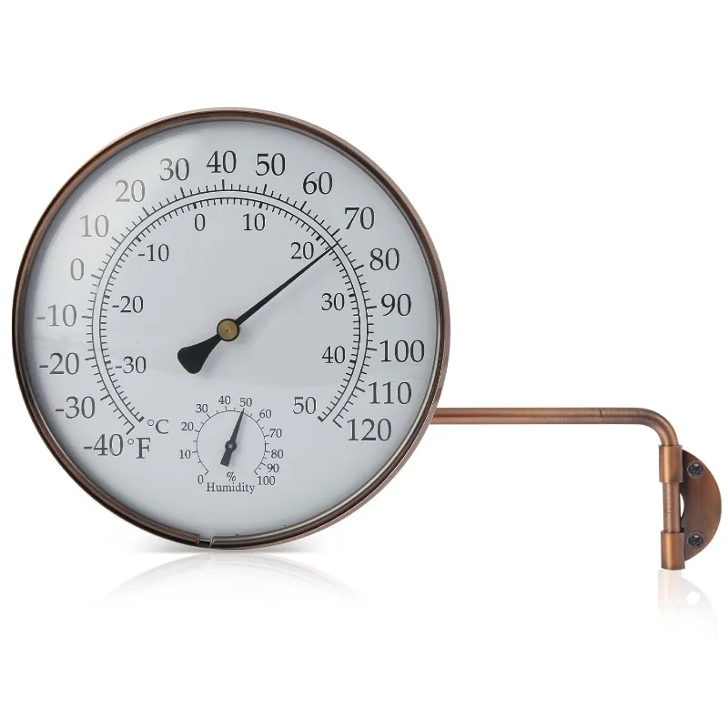 6-Inch Brass Outdoor Thermometer for Patio. Accurate Window Thermometer for Outside Temperature,Greenhouse Deck Garage.Solid