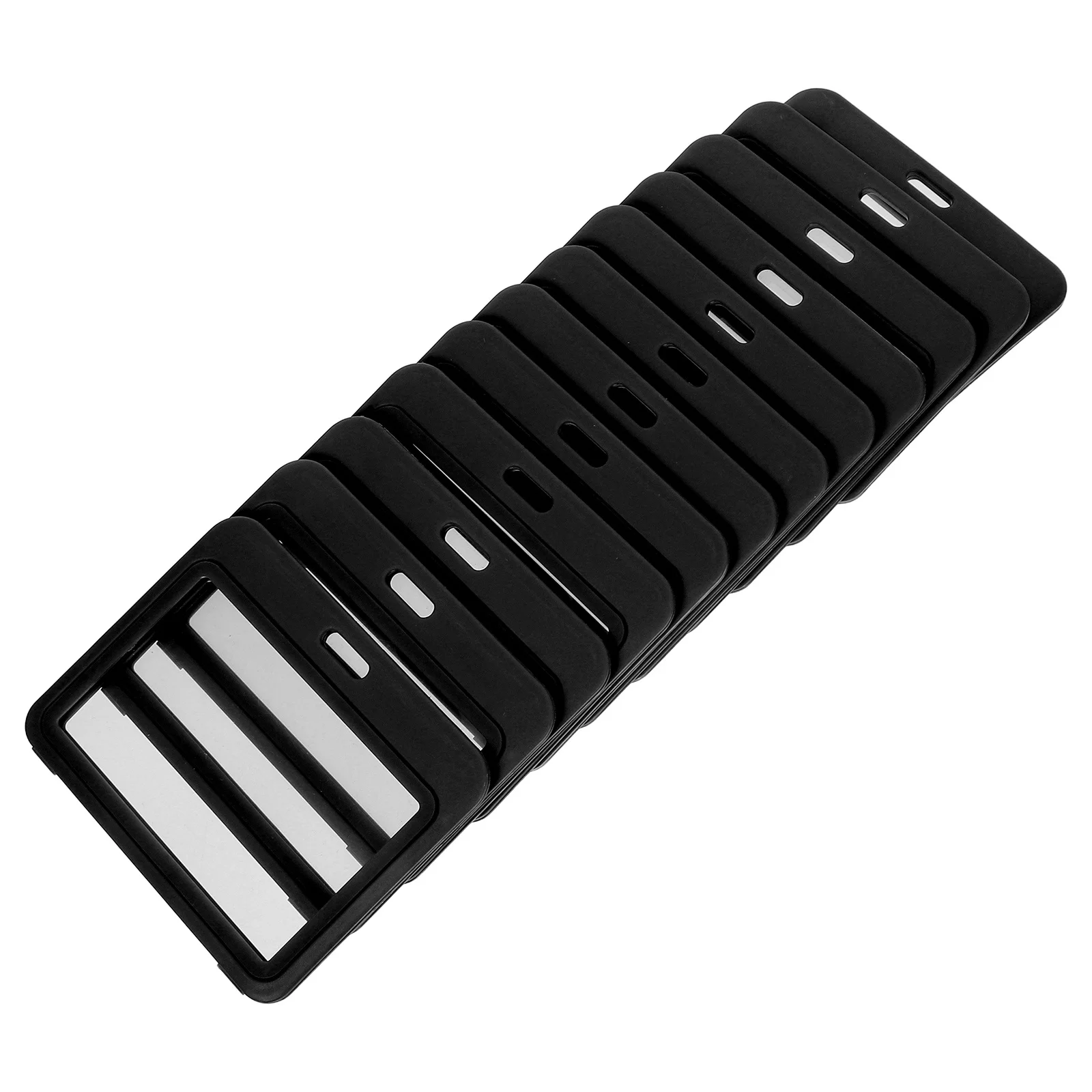 

12Pcs Transparent Double-Sided Id Card Holder Horizontal Plastic Badge Holder Sleeve for Work Office School