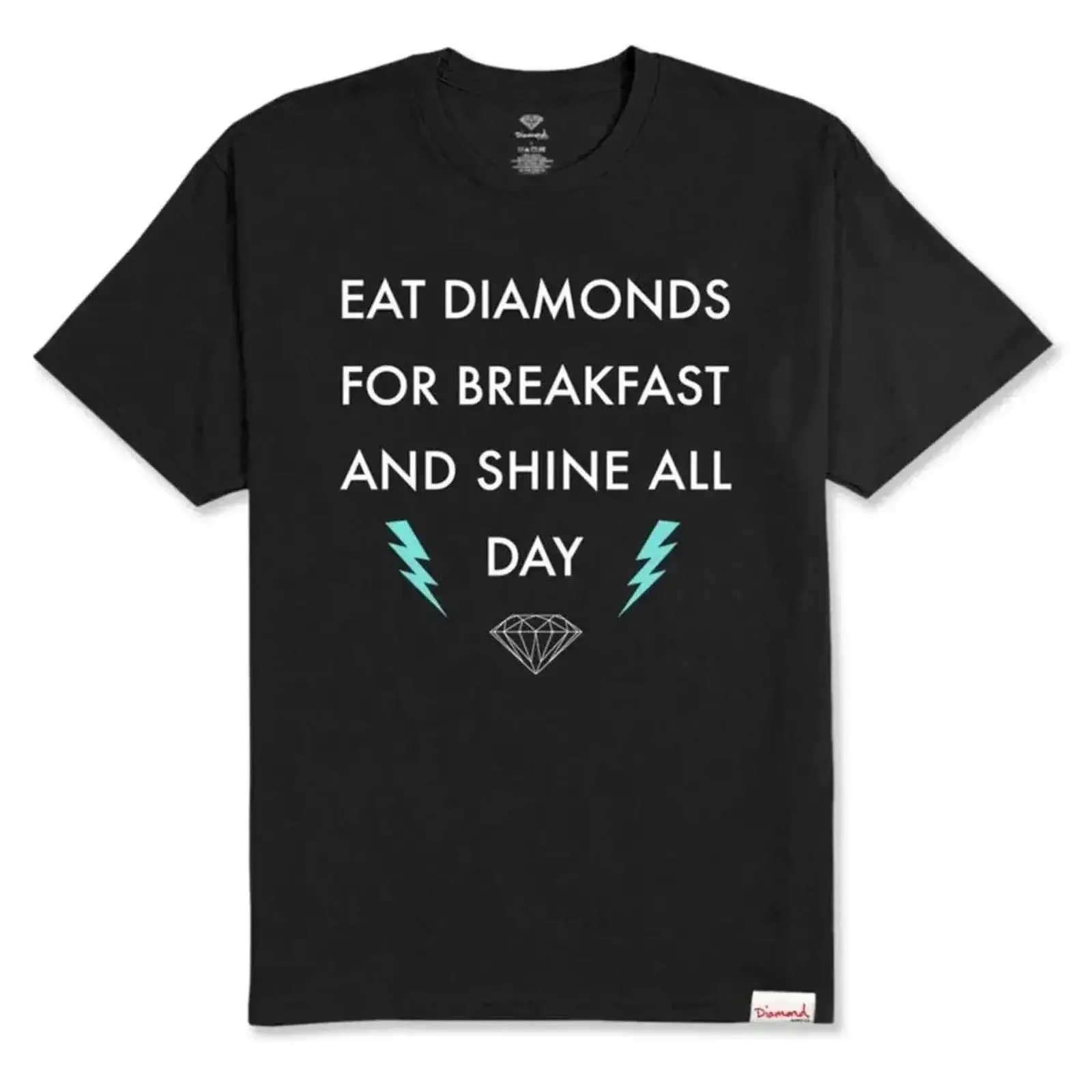 

Black Diamond Supply Breakfast T Shirt vintage Washed Stylish designer clothes Versatile Stretched Slightly graphic vintage