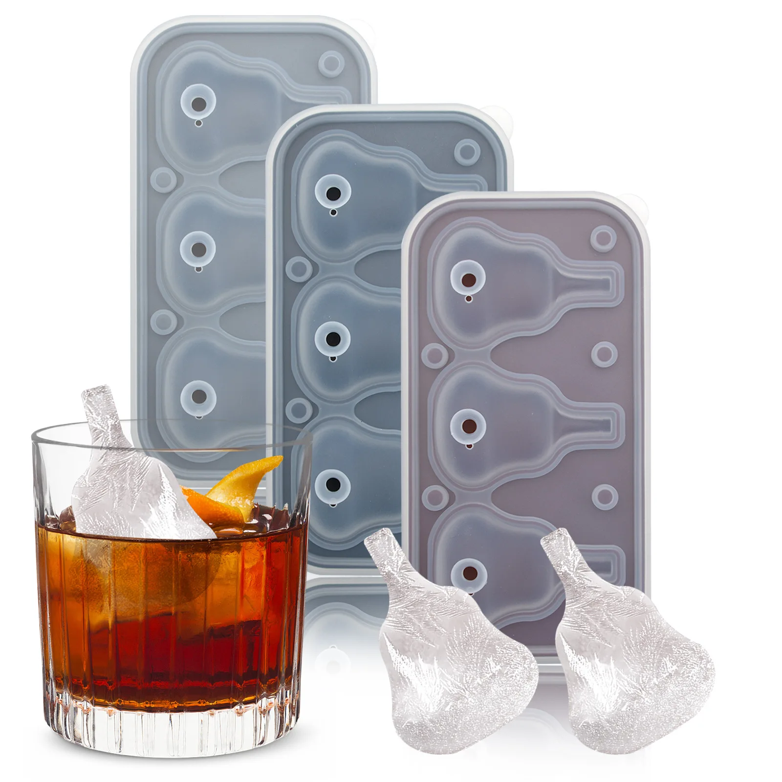

Ice Mould Silicone 3 Grid Box Ice Cube Tray Popsicle Ice Cream Chocolate Mold Summer DIY Drink Jelly Cool Water Tea Milk
