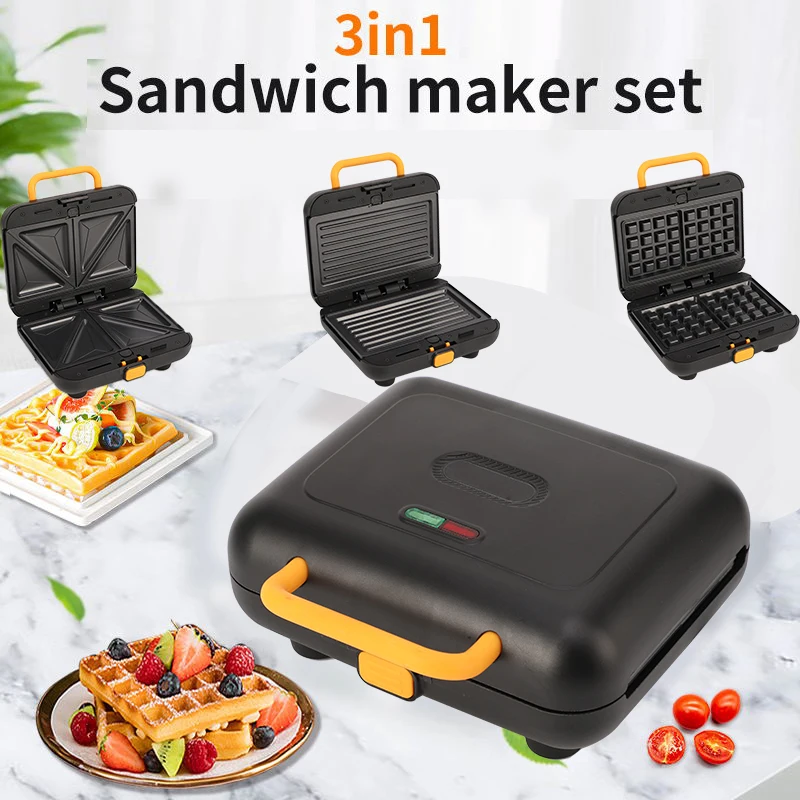 XEOLEO Household Sandwich Maker 3 in 1 Panini Machine Waffle Maker MINI Bread Baking Pan Non-Stick Toast Grill Oven Breakfast