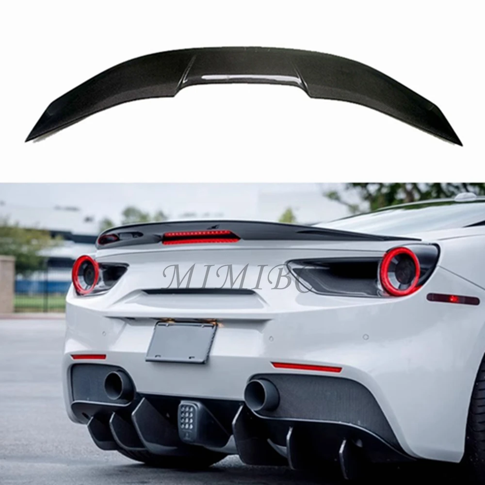 

Hot! Spoiler For Ferrari 488 GTB 2015-2022 Real Carbon Fiber Wing Lip Tail Trunk Spoilers Body Kit V Style