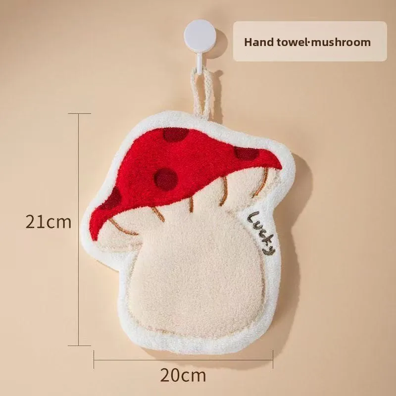 Thickened Hanging Design Bathroom Kitchen Universal Super Intimate Absorbent Cute Plush Hand Towel