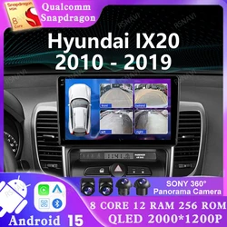 Android 15 Car Radio For Hyundai IX20 2010 - 2019 DSP BT Multimedia Stereo 5G WIFI Video Player 2 DIN Navigation 4G LTE GPS QLED