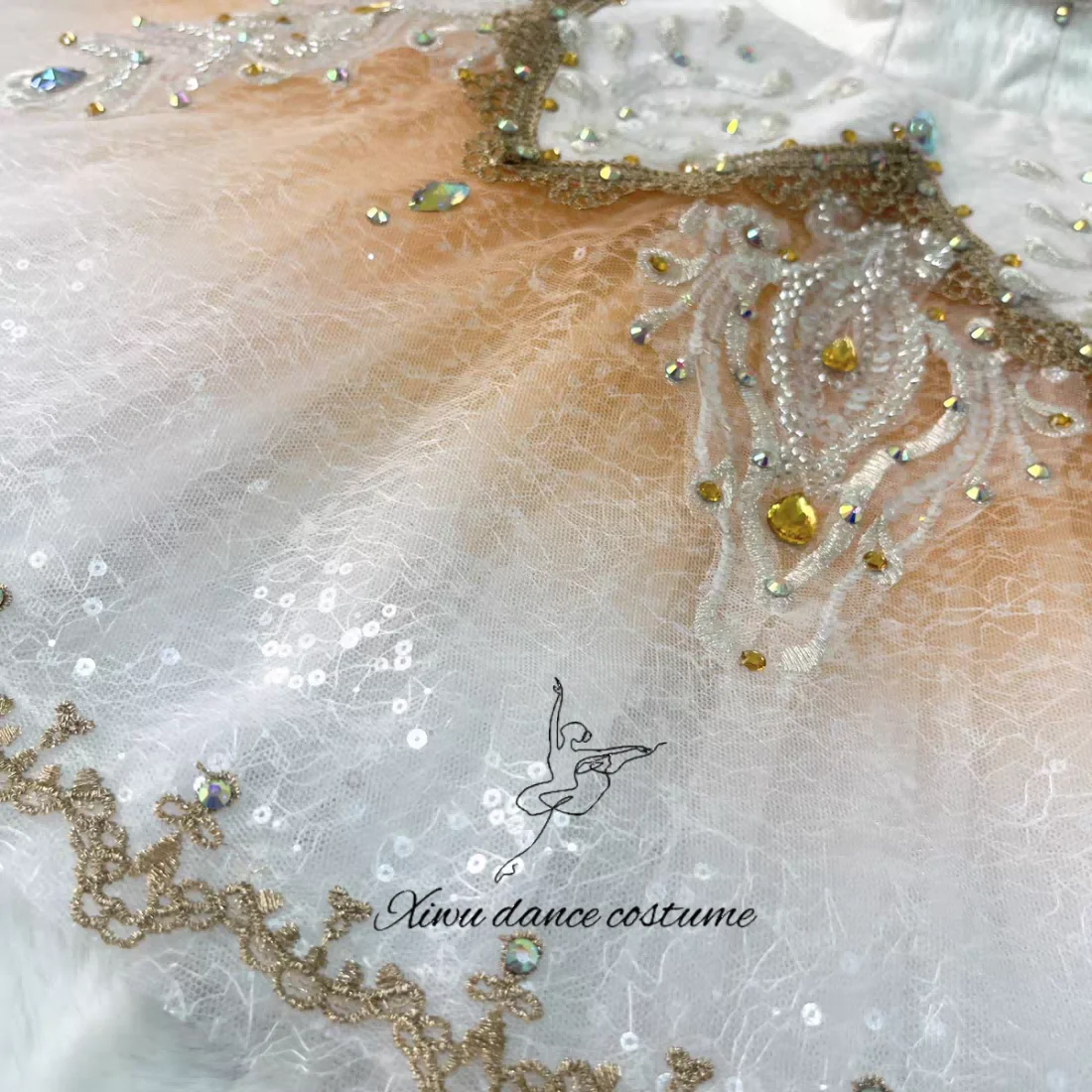   라인스톤 장식 튤 댄스 튜튜