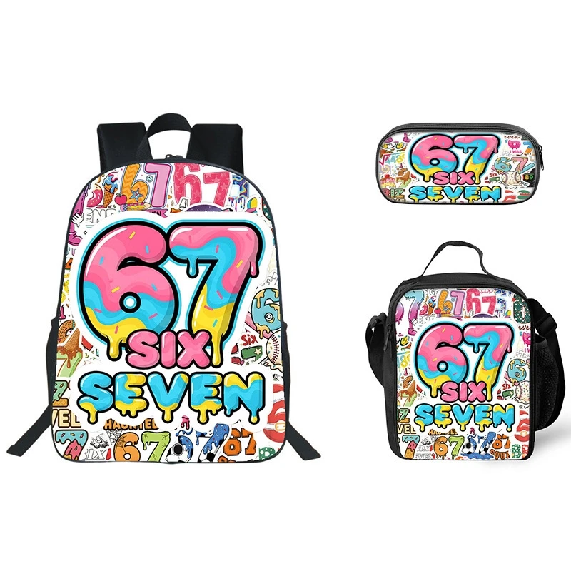 

Набор для школы из 3 предметов: рюкзак, сумка для обеда и пенал, 40 см, с забавным мультяшным дизайном, для детей