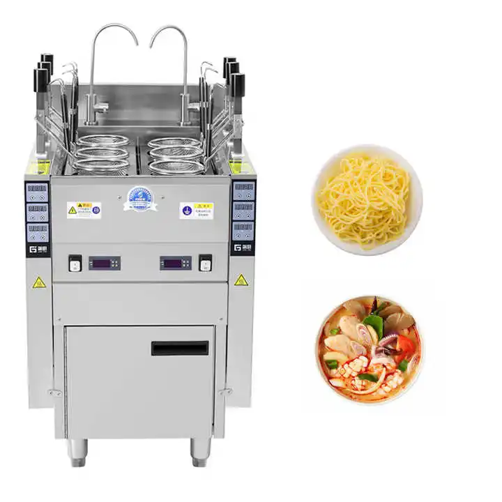 Stainless Steel Noodle Cooking Pot Korean Electric Noodles Cooker Automatic Pasta Cooker 6 Heads Noodle Cooker
