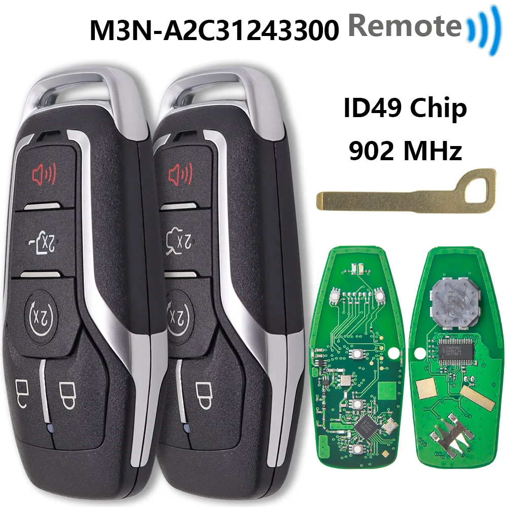 Świetny układ ID49 902 MHz M3N-A2C 31243300 Inteligentny kluczyk samochodowy zbliżeniowy do Ford Edge Fusion Explorer Mustang Lincon 2013-2017 — 2
