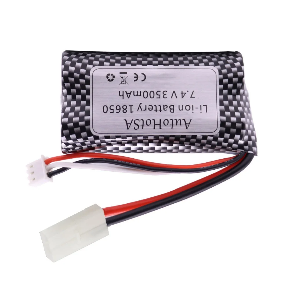 7.4V 3500mAh 18650 lipo Battery Tamiya Plug For Henglong 3818 3819 3838 3839 3869 3899 3908 3918 3938 RC Tanks HJ806 Spare Parts