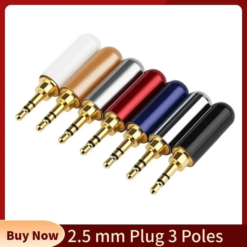 Consumer Electronics Jack 2.5mm Connector 3 Pole Speaker Terminal 2.5 Plug Male Audio Conector DIY Earphone Upgrade Cable