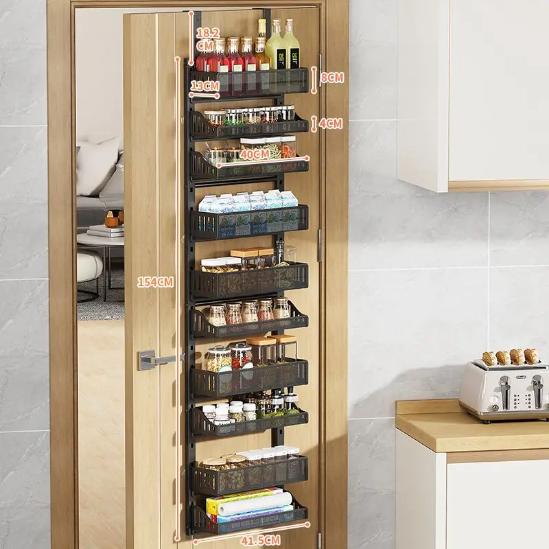 

Multi-Layer Adjustable Food Spice Rack Wall-Mounted Organizer for Kitchen and Bathroom Storage Pantry Shelving Unit