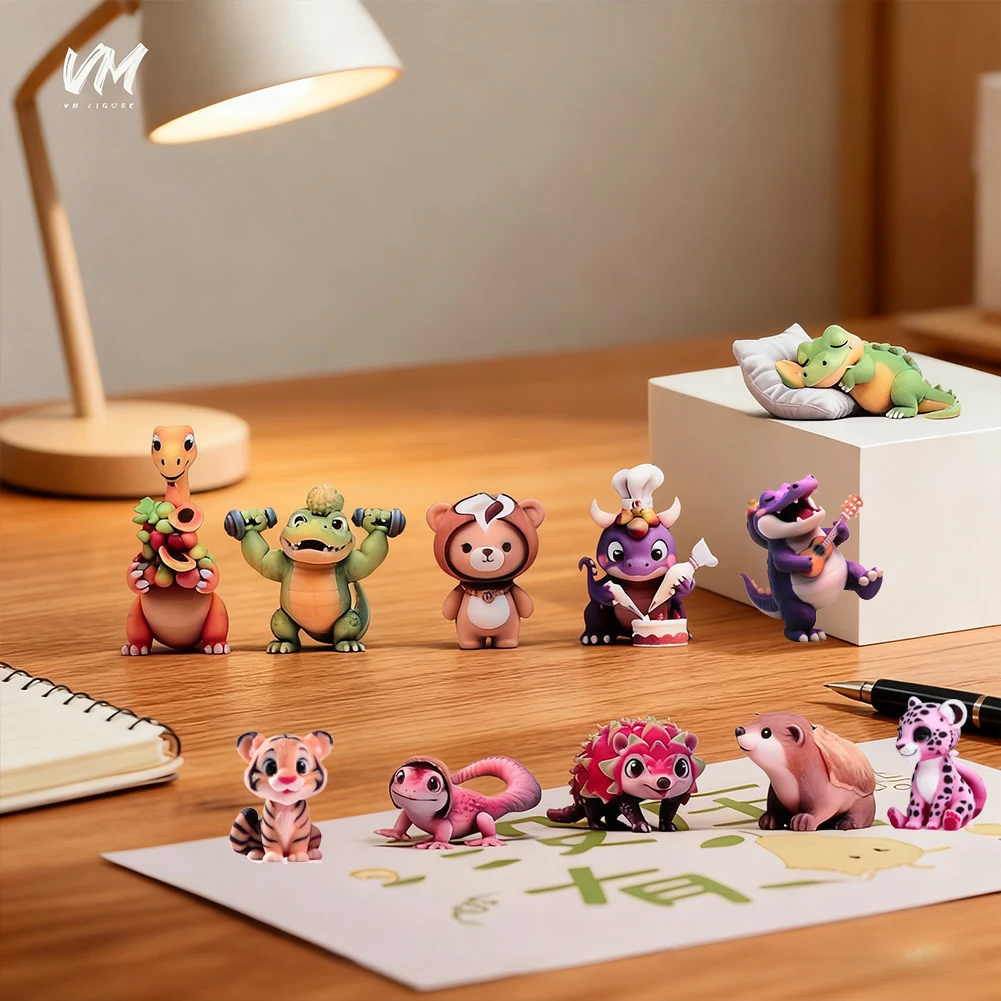 Modelo en miniatura de resina, fruta encantadora, zoológico, jirafa, Tigre, leopardo, cocodrilo, Animal, decoración única para vehículo, adornos para coche, juguete de utilería de escena