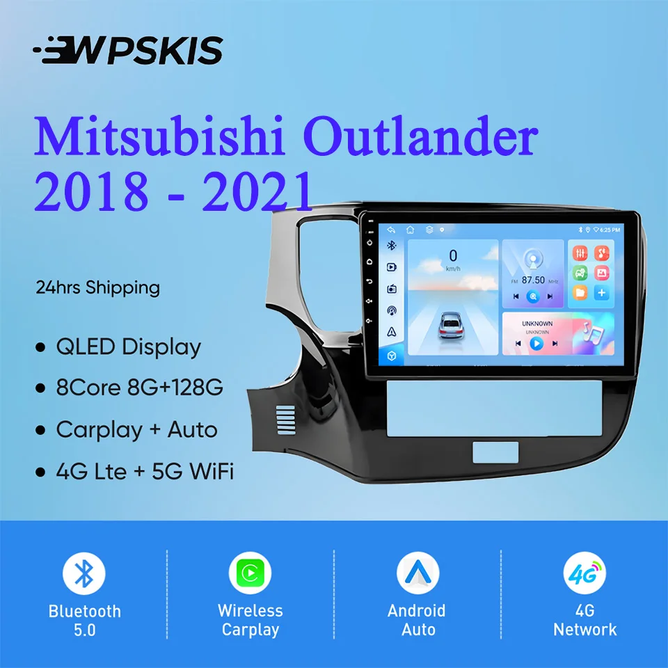 

For Mitsubishi Outlander 2018 - 2021 Auto Stereo Radio Multimedia Video Player Navi GPS Monitor Android 14 4G Lte WiFi Carplay