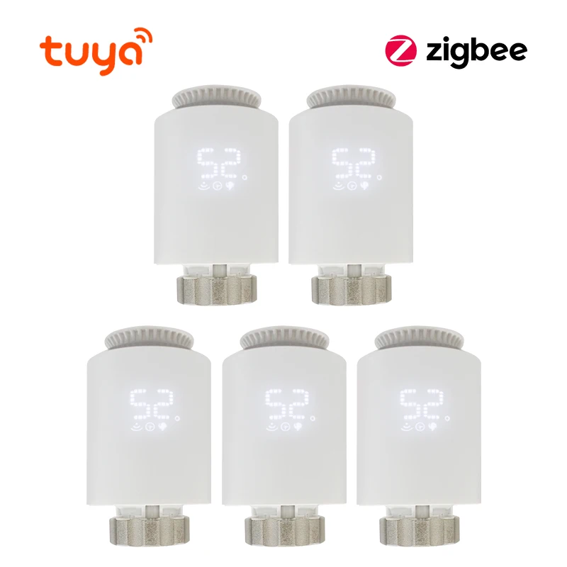 Tuya Smart ZigBee 3.0 TRV Radiator Actuator Klep Thermostatische Radiatorkraan Temperatuurregelaar Ondersteuning Alexa Google Thuis