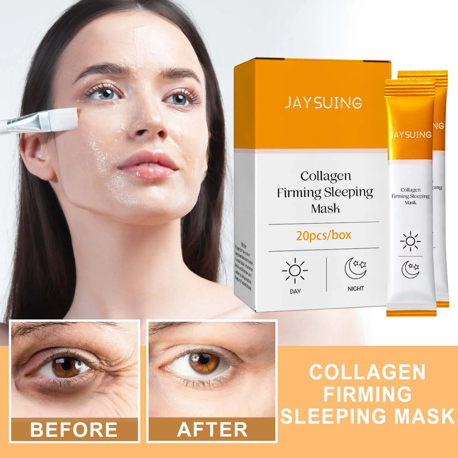 Jaysuing  Collagen moisturizing facial mask reduces facial fine lines, tightens skin, moisturizes skin, and sleeps facial mask