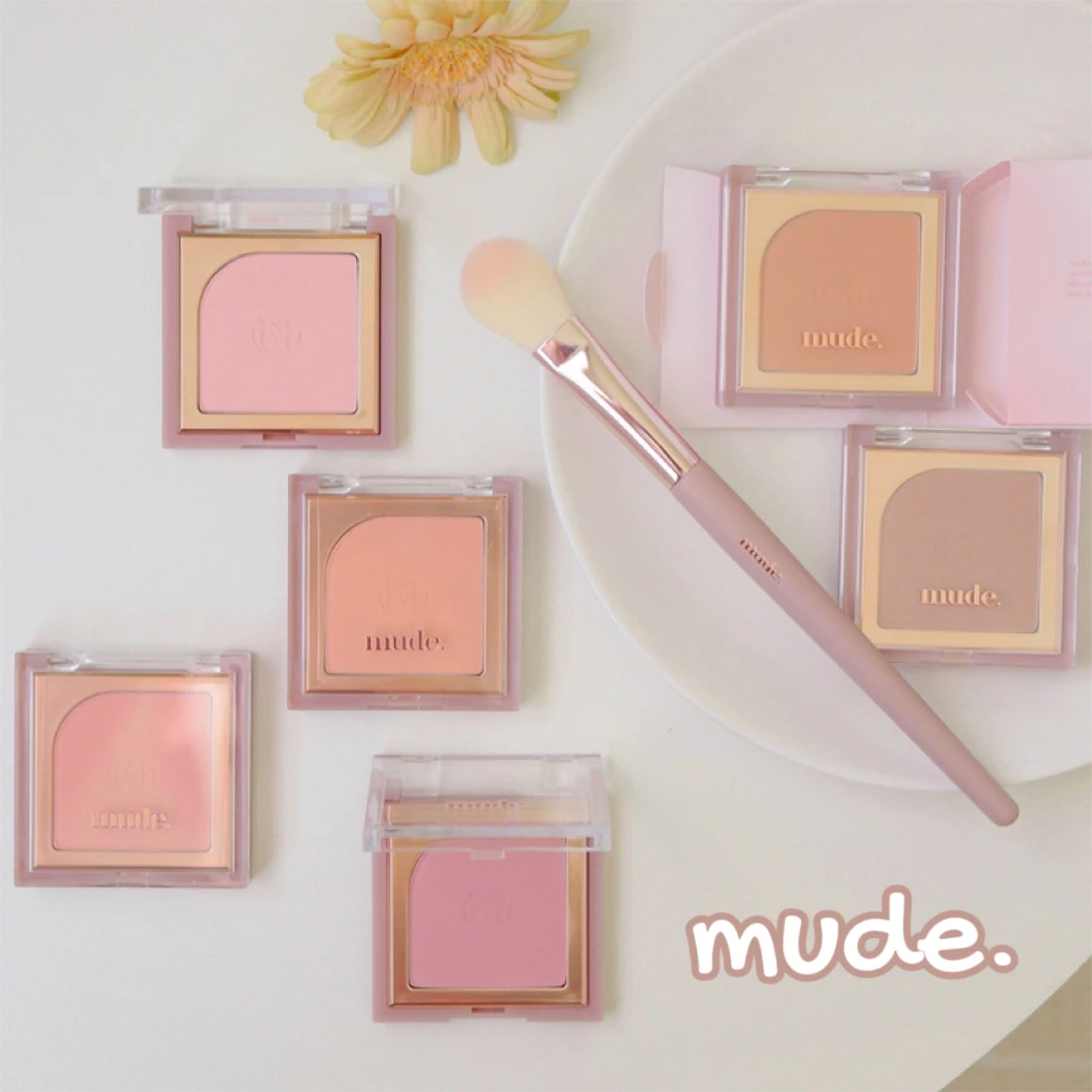 Korean Makeup Mude Single Colour Blush Matte Cheek Tint Lasting Natural Face Contouring Blush Rare Beauty Female Cosmetics