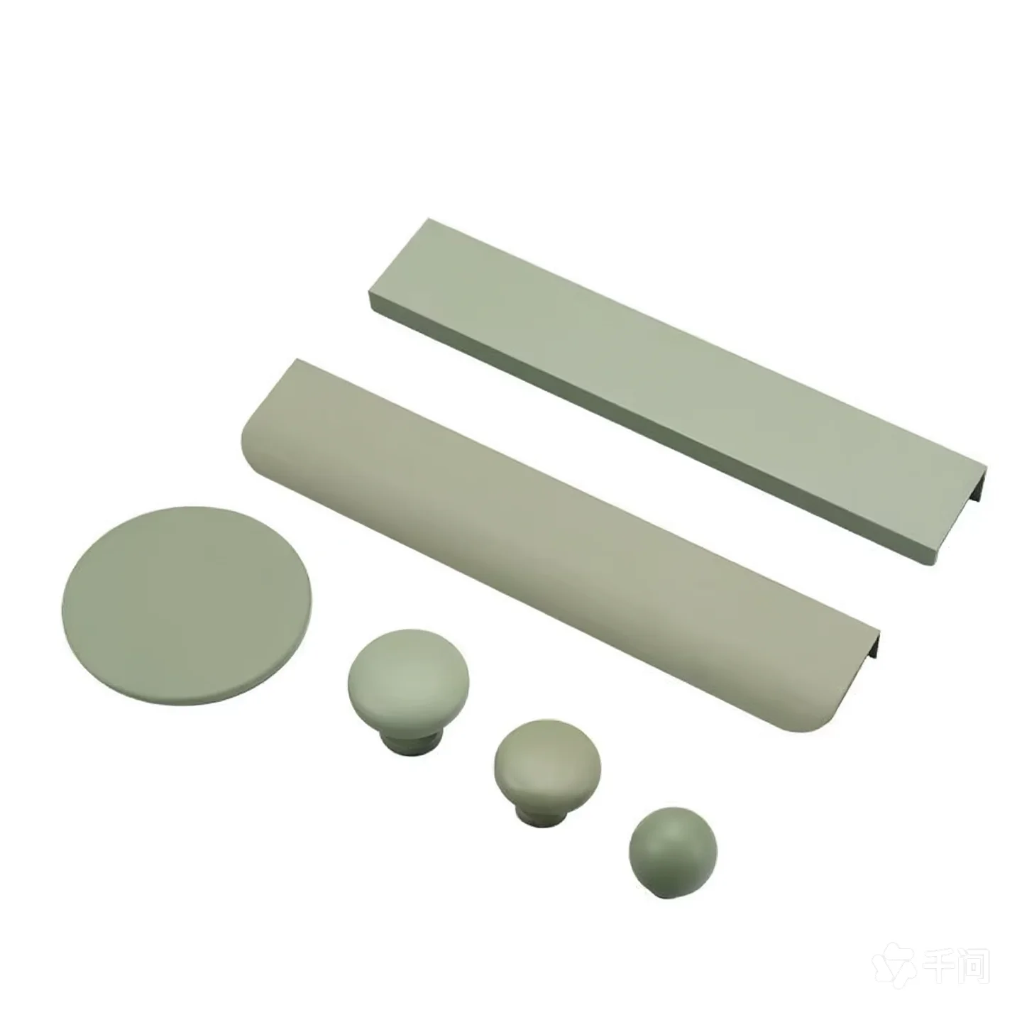 Modern Simple Wardrobe Door Handle Green Drawer Invisible Handle Cream Style Kitchen Cabinet Shoe Door