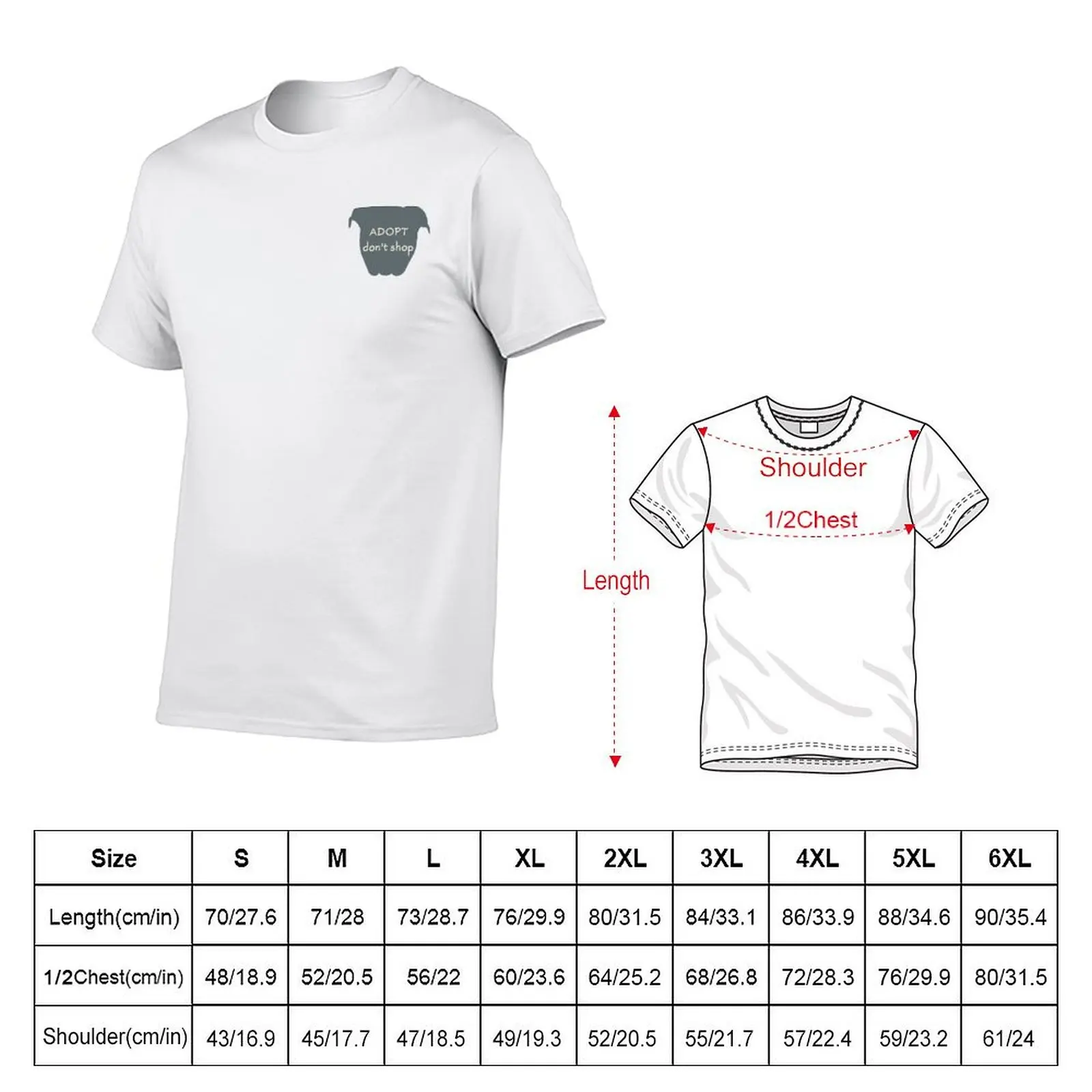 Adopt Don't Shop Pit Bull T-Shirt Simple Casual Short Sleeve Cotton T-Shirt