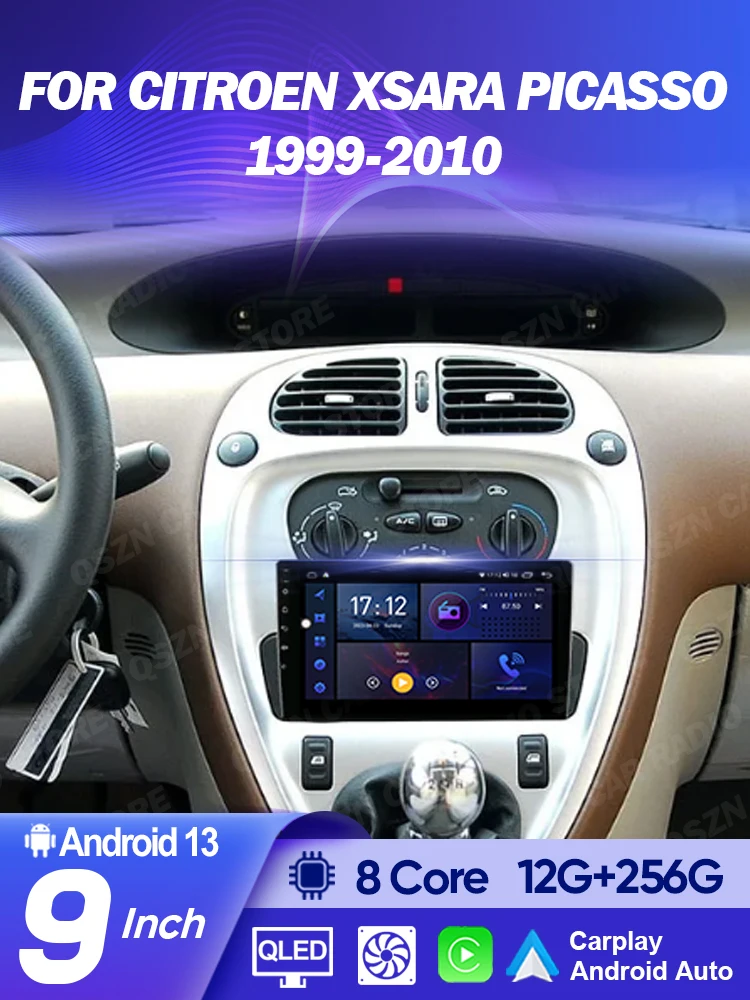 QSZN 2 Din Autoradio Voor Citroen Xsara Picasso 1999-2010 WiFi + 4G Multimedia Video Player Stereo GPS Navigatie Draadloze Carplay - afbeelding 2