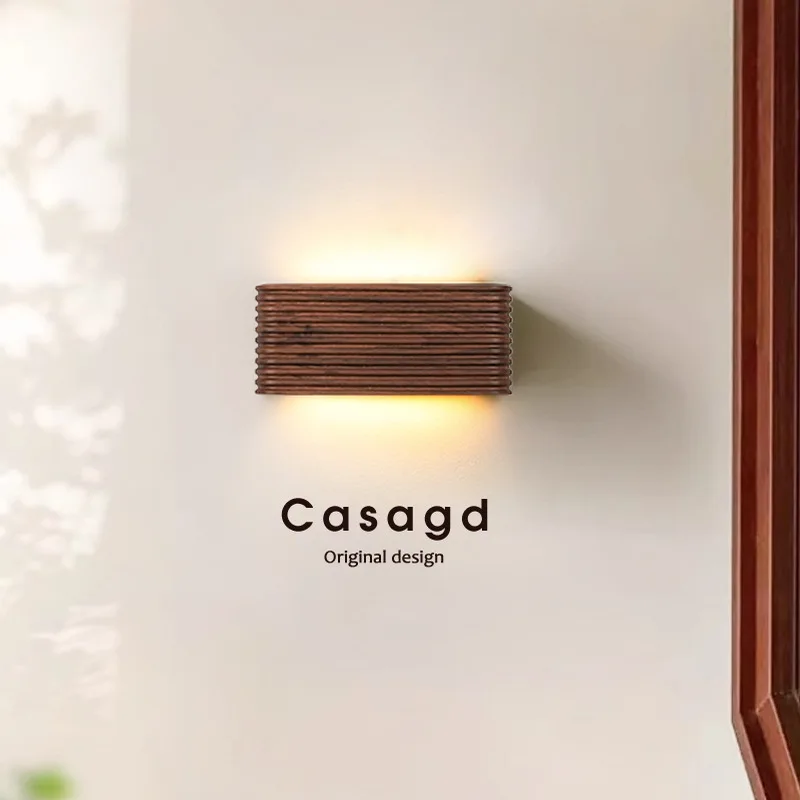 

Bedroom living room high-end solid wood medieval atmosphere light aisle corridor staircase high-end art wall light casagd