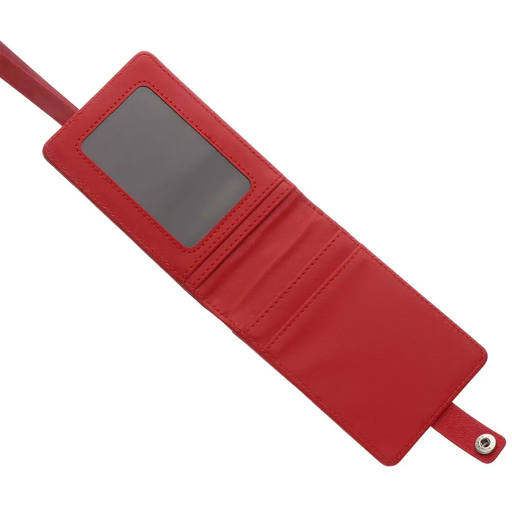 PU Leather Multifunctional Name Badge Holder Work Card Holders With Lanyard Bank Credit Card