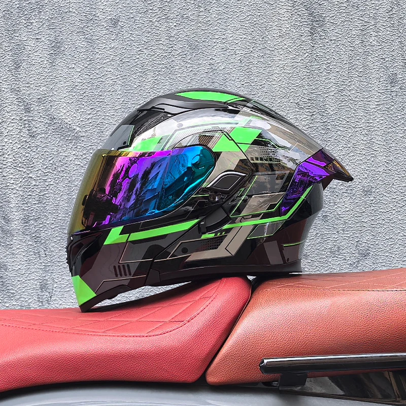 خوذة جديدة مفتوحة الوجه للدراجة النارية ORZ-169 مع جناح ذيل كبير وخوذة بغطاء قلاب، مناسبة لجميع المواسم #1