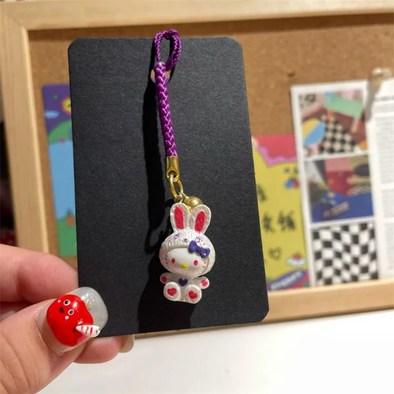 สายคล้องโทรศัพท์มินิโซ ลายคาวาอี้ ซานริโอ เฮลโล คิตตี้ สายคล้องข้อมือ พวงกุญแจสำหรับสาวๆ สายคล้องหูฟัง ของตกแต่ง