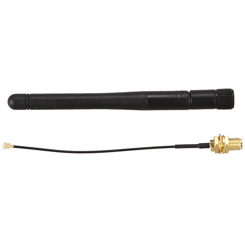 2X 433Mhz Antenna 5Dbi GSM RP-SMA Plug Rubber Waterproof Lorawan Antenna + IPX To SMA Small Cable Extension