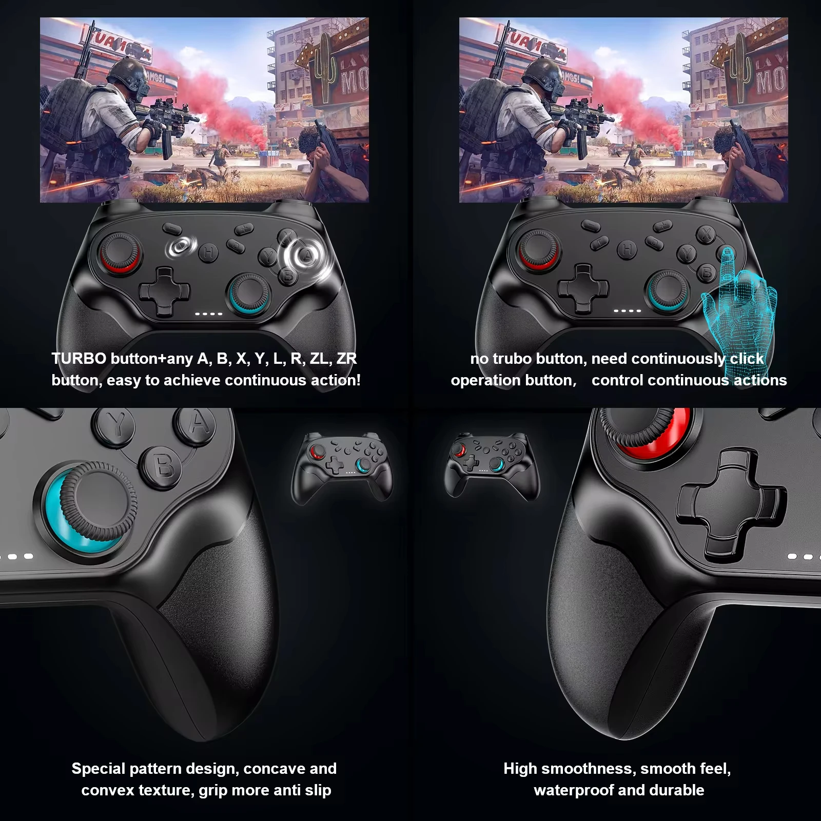 Mando inalámbrico para Switch/Pc/Ios/Android, controlador de juego Turbo, consola de Control de vibración, accesorios remotos
