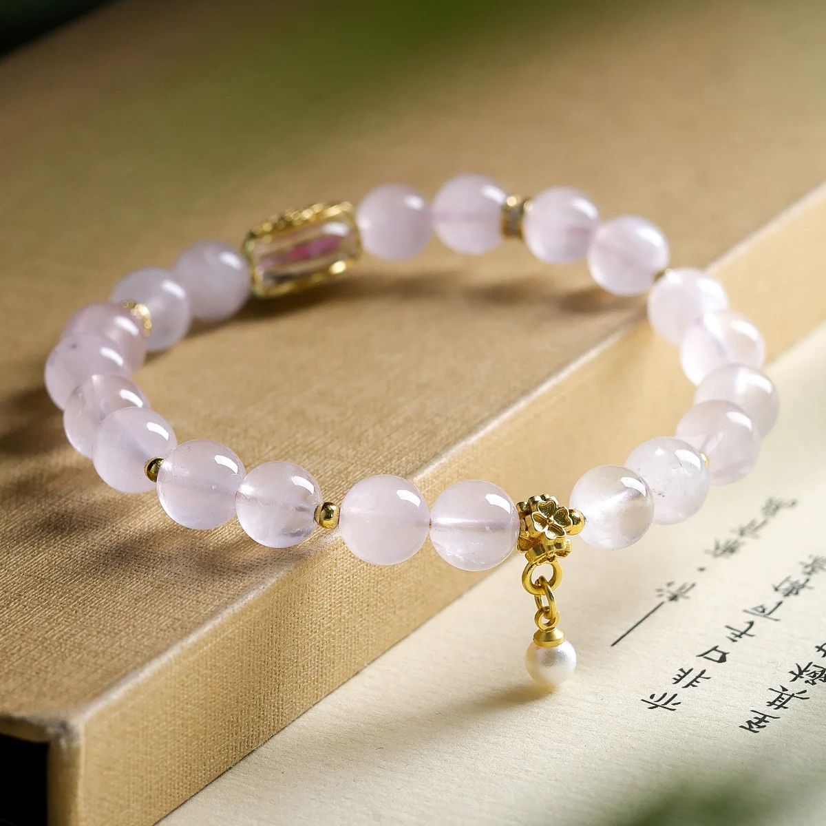 

Natural Pink Crystal Single Circle Bracelet Original Cultural Play New Chinese Crystal Women's Bracelet