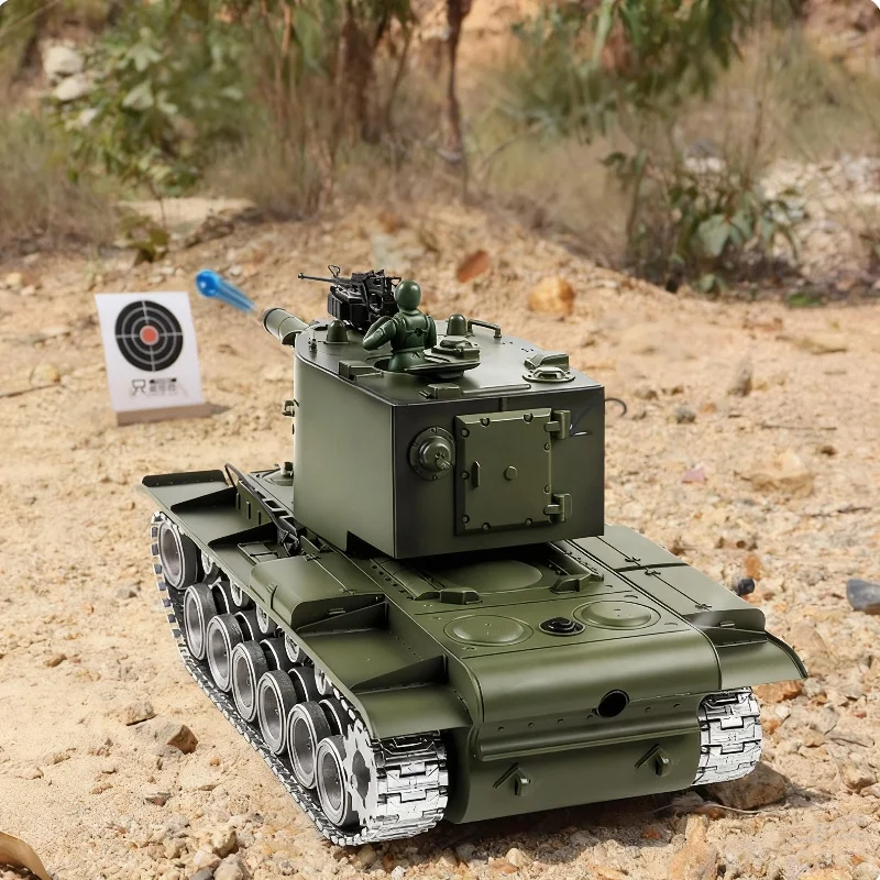

New Soviet KV-2 Remote Control Tank 1:18 Scale Collectible Alloy Model Crawler Toy for Boys Birthday Gift World War II Theme